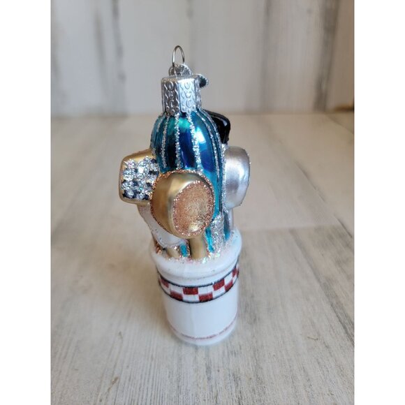 OWC old world Kitchen utensils blown glass glitter ornament Xmas - Picture 4 of 9